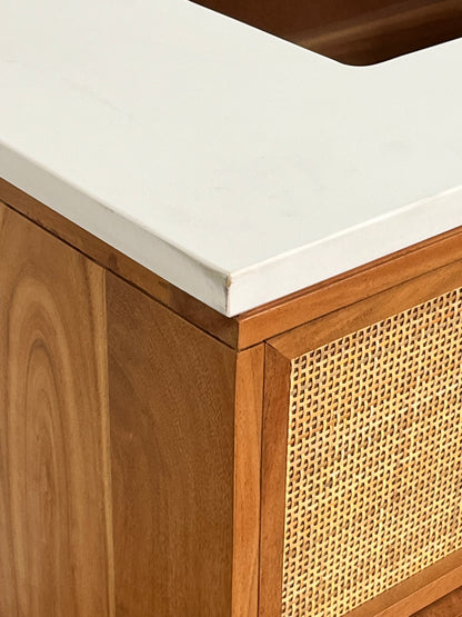 Modern Rattan 65.5" Double Bathroom Vanity