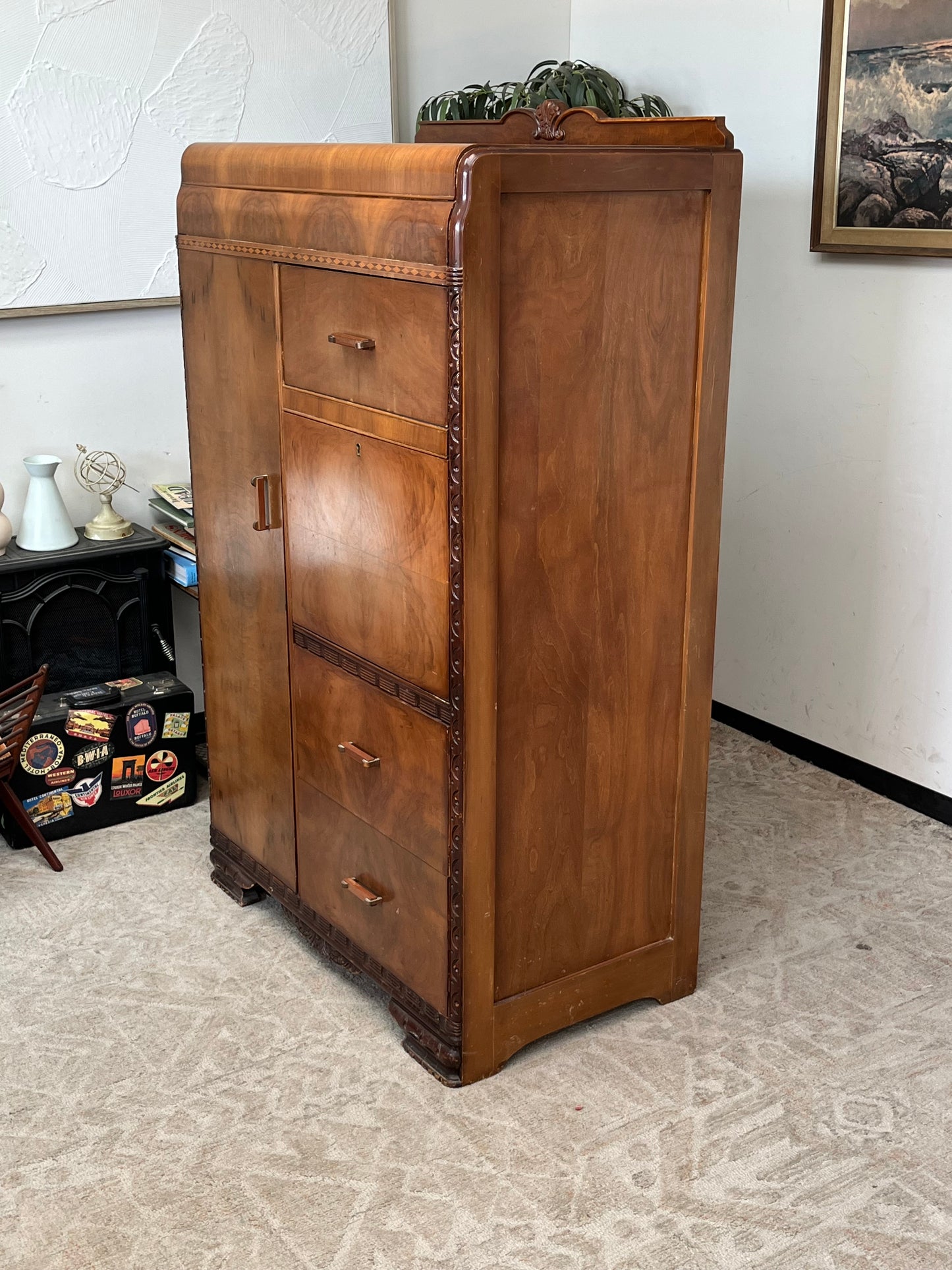 Art Deco Style Wooden Armoire