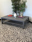 60" Faux Linen Gray Coffee Table