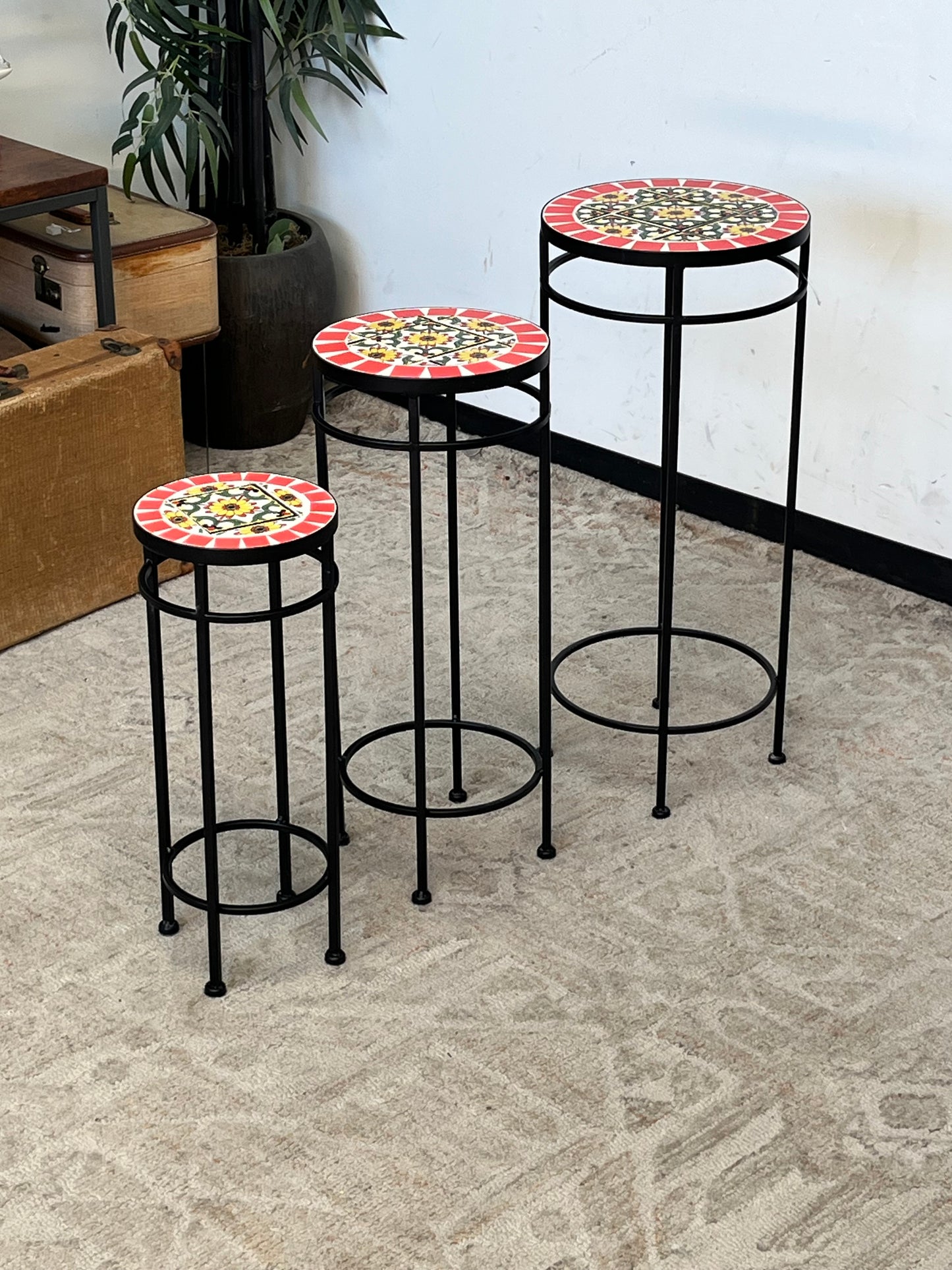 Floral Style 3pc Side Table