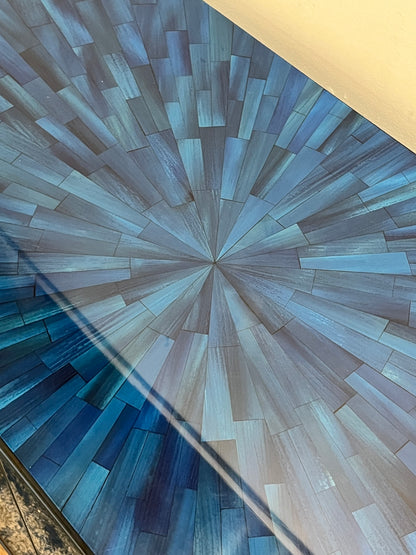 Modern Faux Horn Blue Crednza
