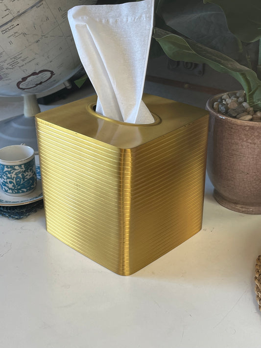 Striped Gold Tissue Box