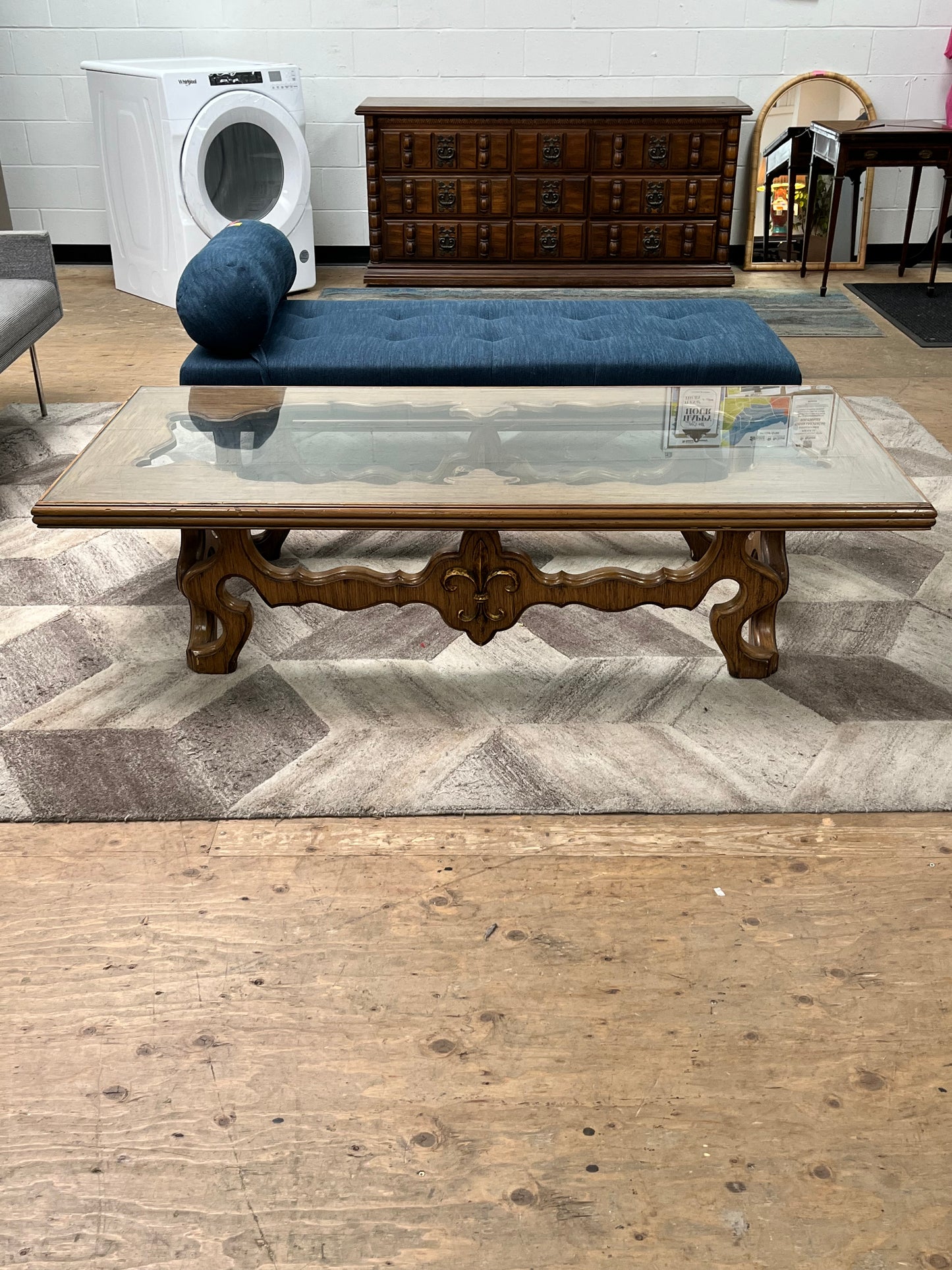 Vintage Wood-Carved Coffee Table