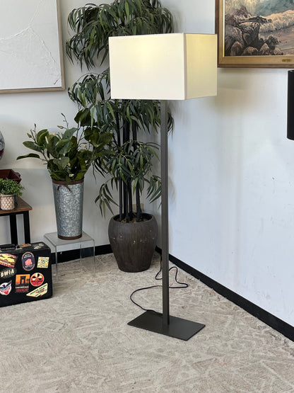 CB2 Modern White Linen Floor Lamp