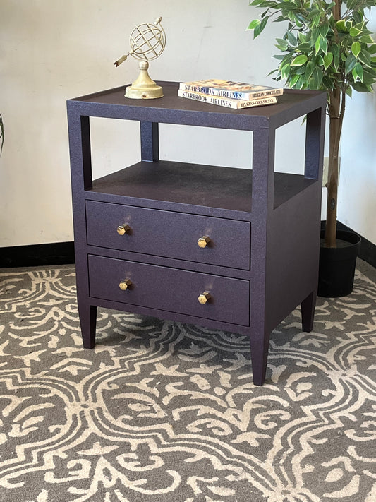 Purple Double Drawer Nightstand