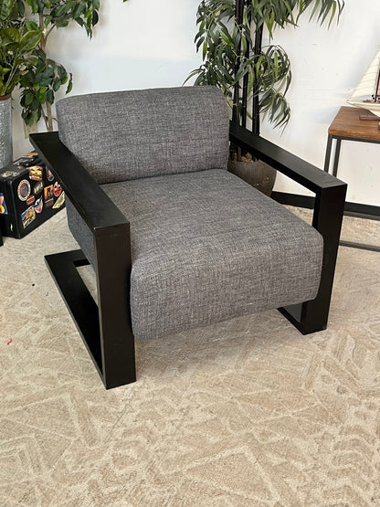 Modern Style Fuzzy Linen Accent Chair