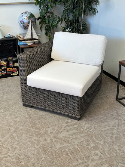 Outdoor Gray Rattan Right-Arm Seat