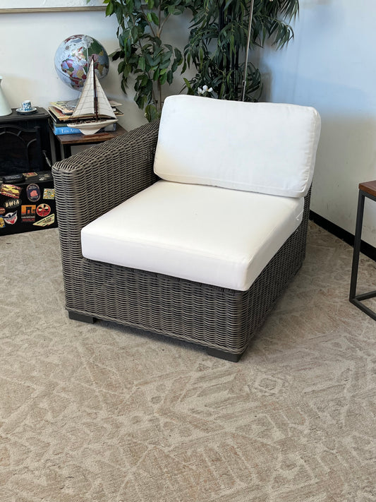 Outdoor Gray Rattan Right-Arm Seat