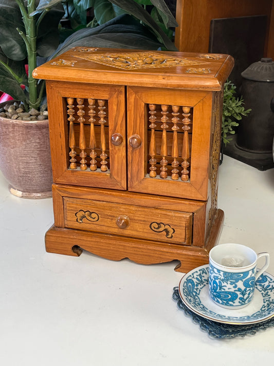 Indonesian Style Hand Carved Jewellery Box