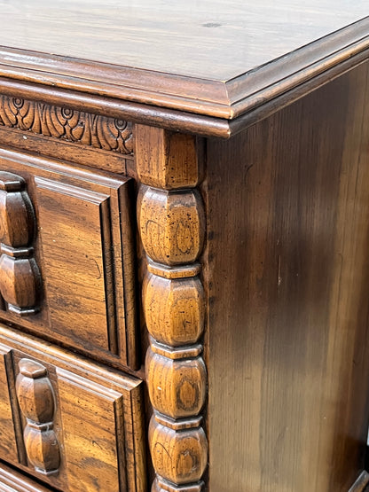 Vintage Wooden 9-Drawer Credenza