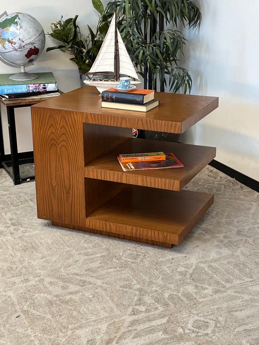Wood Grain Finish 3 Shelf Nightstand