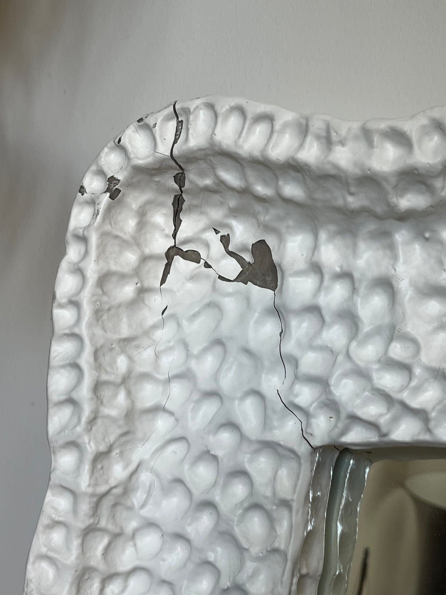 Modern White Plaster Wall Mirror