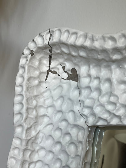 Modern White Plaster Wall Mirror