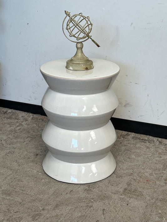 Modern White Ceramic Side Table