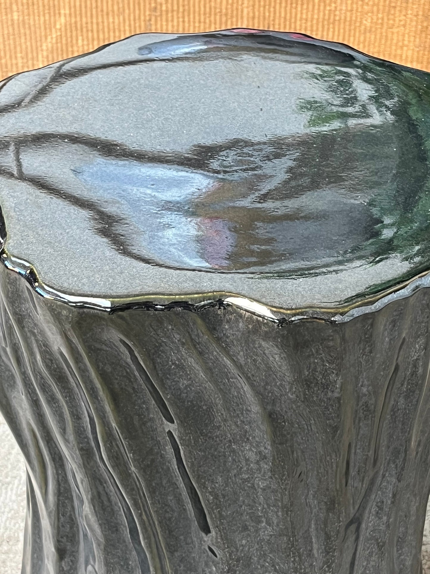 Ceramic Tree Stump Style Stool