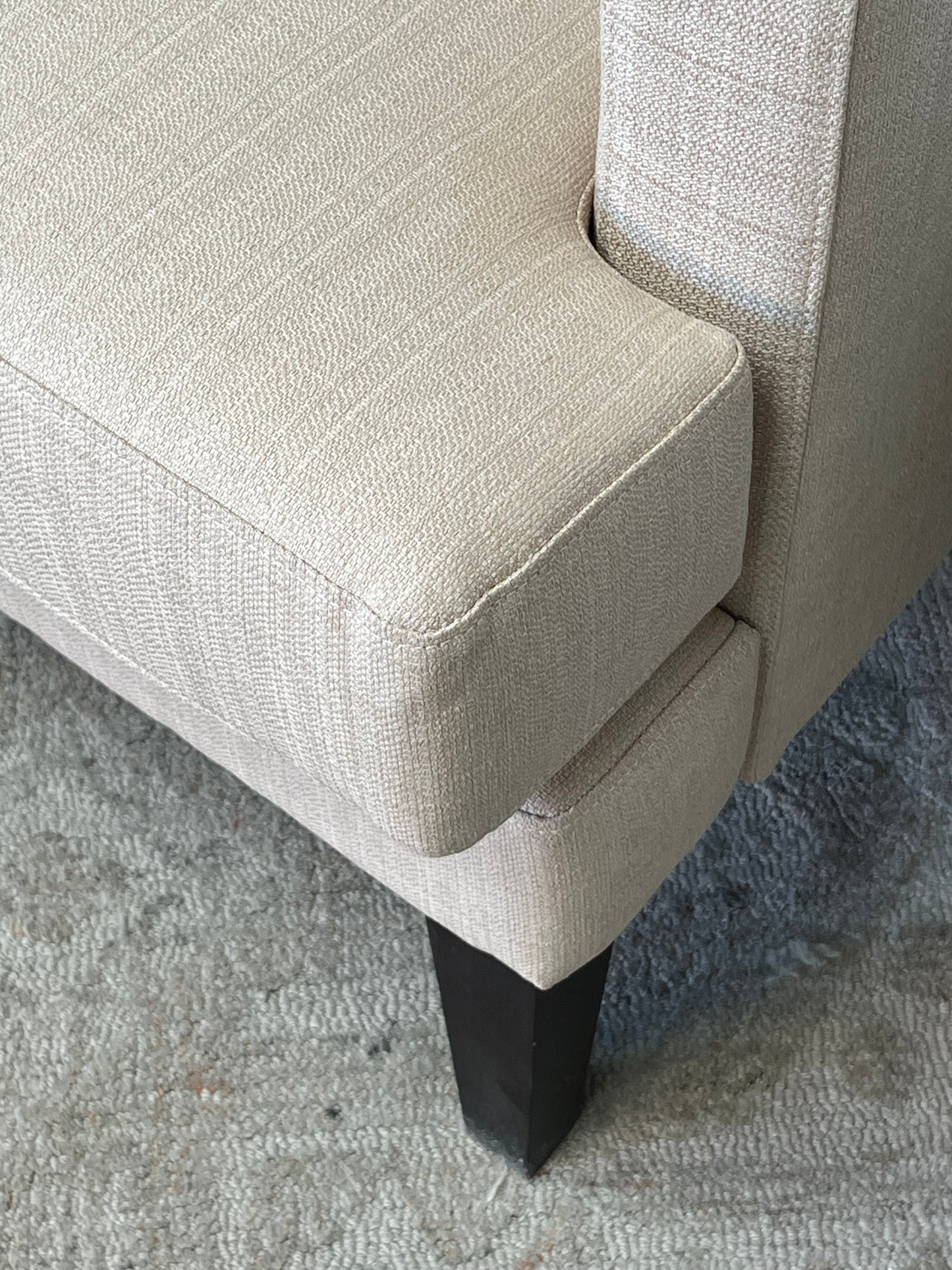 Modern Beige Linen Armchair