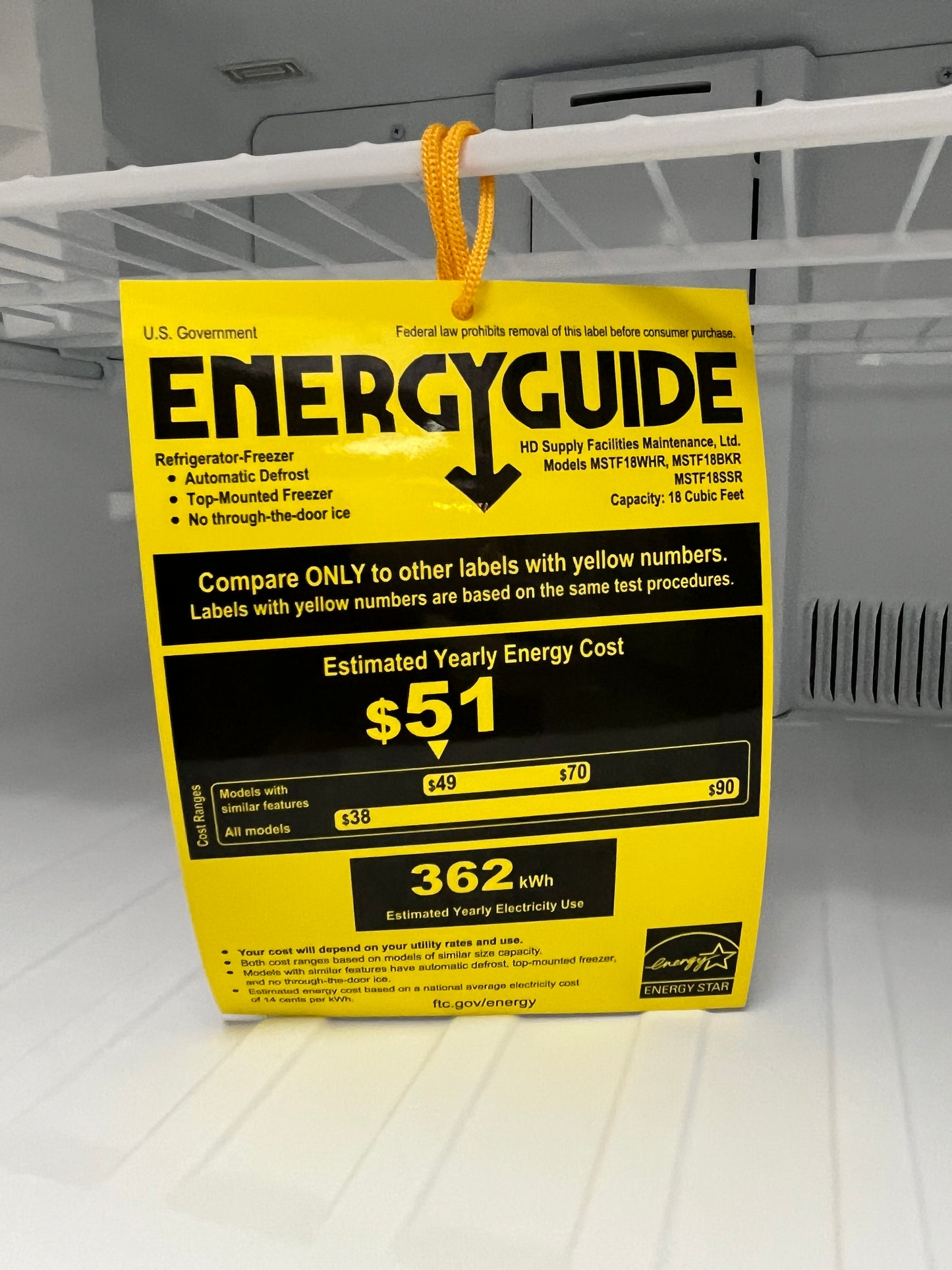 Stainless Steel 18 Cu. Ft. Top Freezer by Seasons