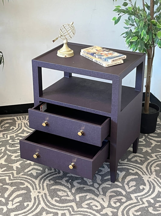 Purple Double Drawer Nightstand