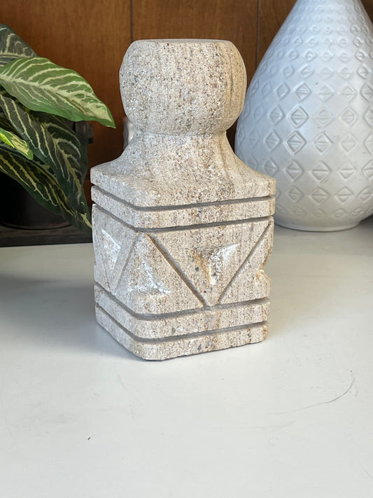 Etched Sandstone Stone 8.5" Sculpture