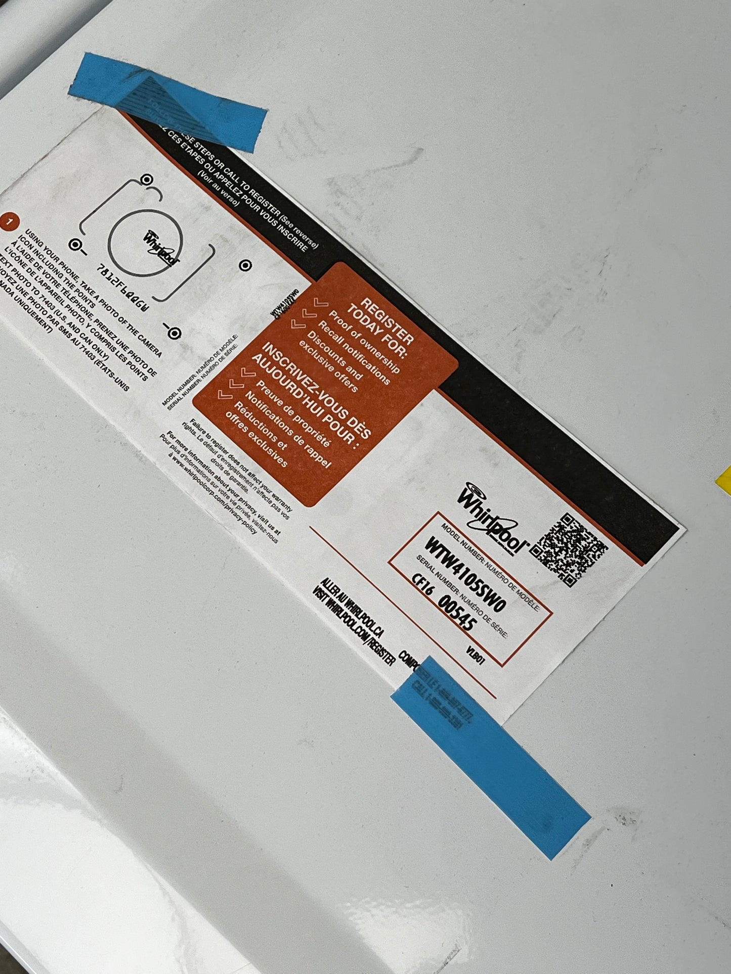 Whirlpool 4.5 cu. ft. Top Load Washer - Dented