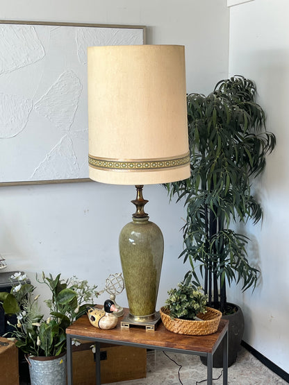 Vintage Green 31" Porcelain Vase Lamp