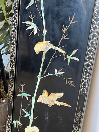 Mother of Pearl Panel "Orange Birds"
