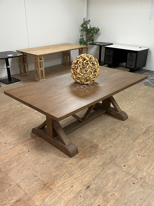Farmhouse Style 84" Brown Dining Table