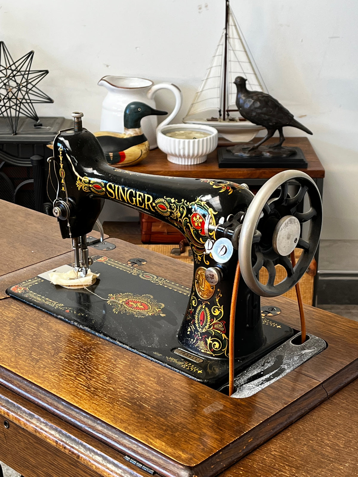 Antique Singer "Red Eye" Sewing Machine