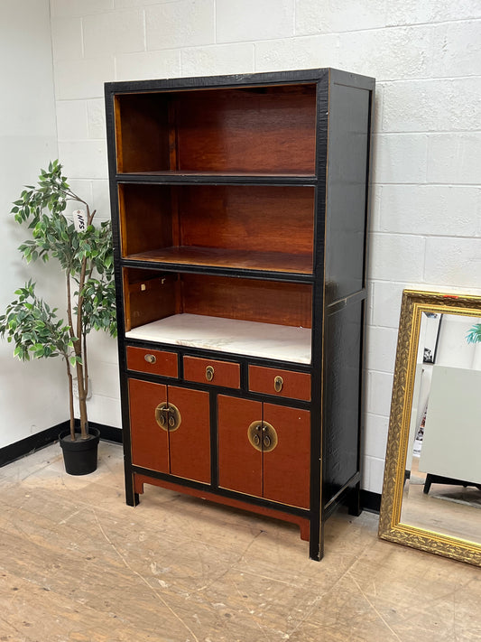 Vintage Asian Style Bookcase Cabinet