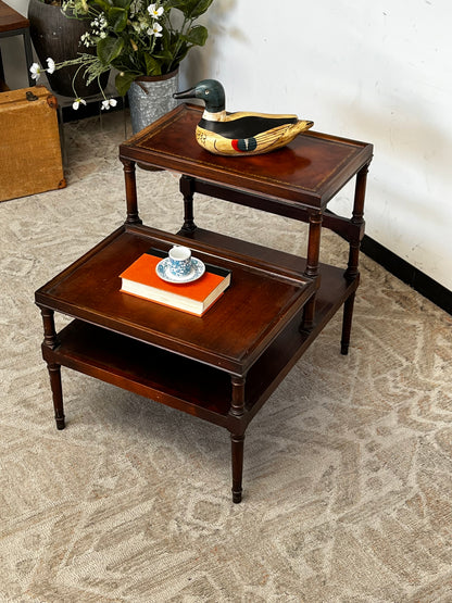 Weiman Furniture Leather Top Side Table