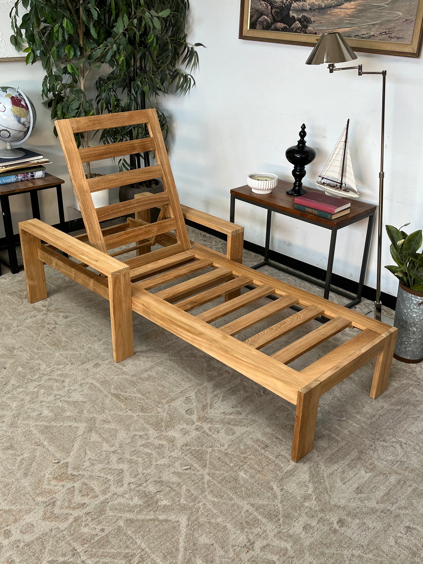 Outdoor Wooden Chaise Lounge Missing Cushion