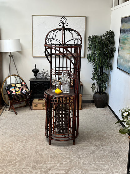Bamboo Birdcage Style Bar Cabinet
