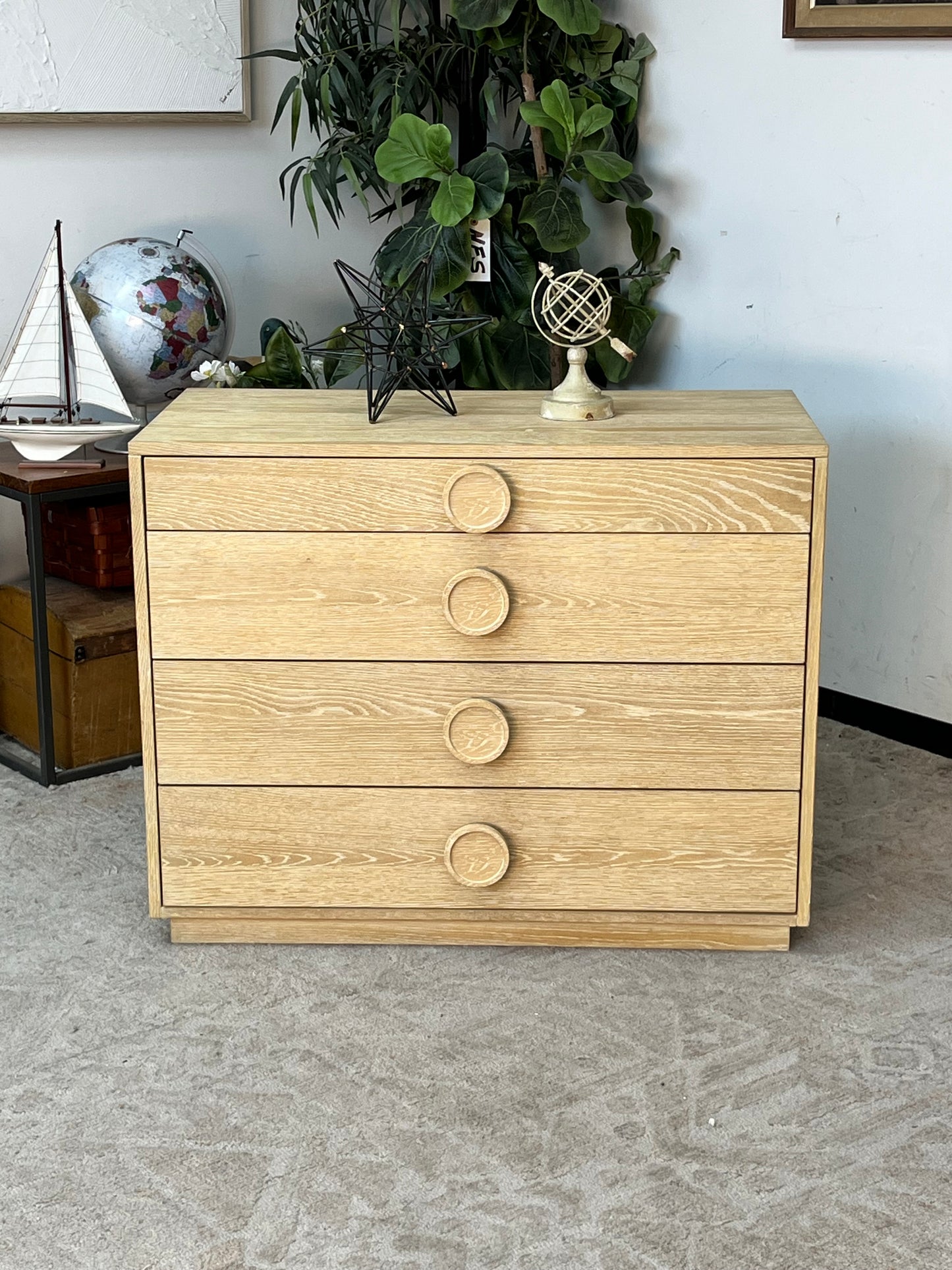 Modern Wooden 4 Drawer Nightstand