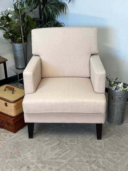 Modern Beige Linen Armchair