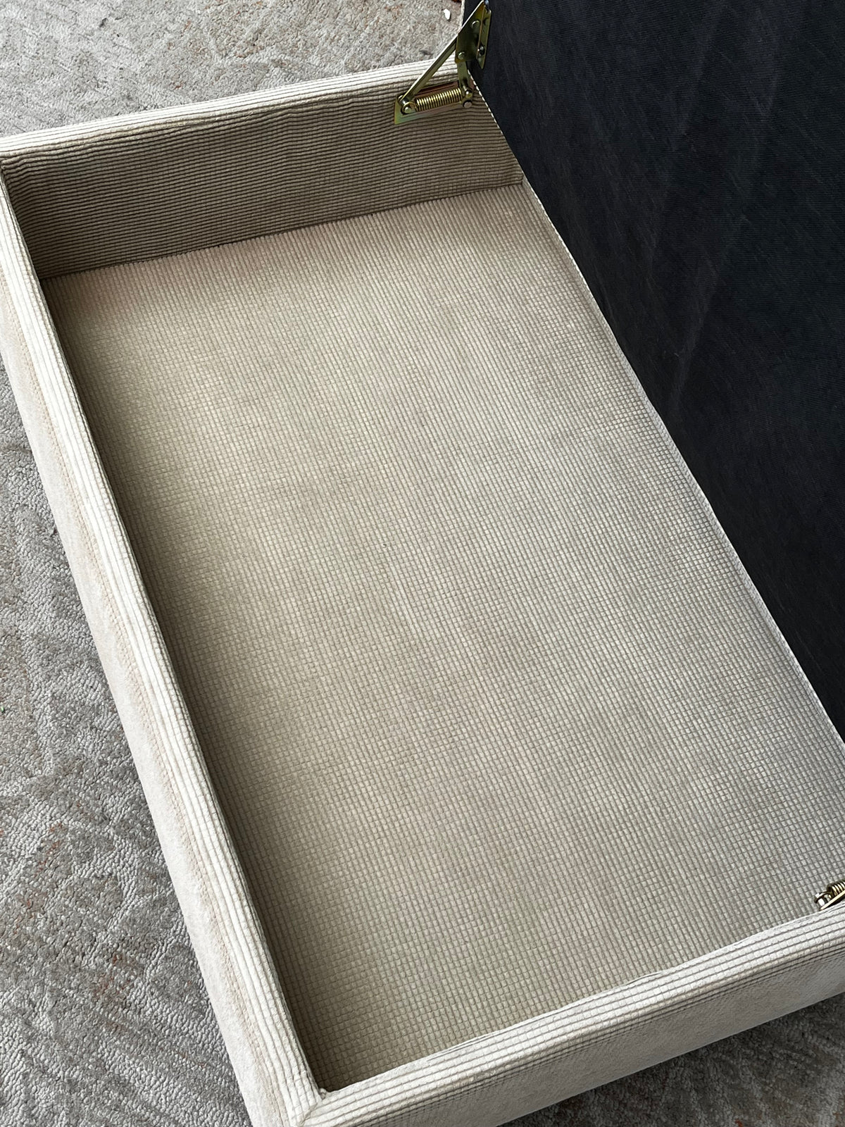 Crate & Barrel Linen Ottoman w/ Storage