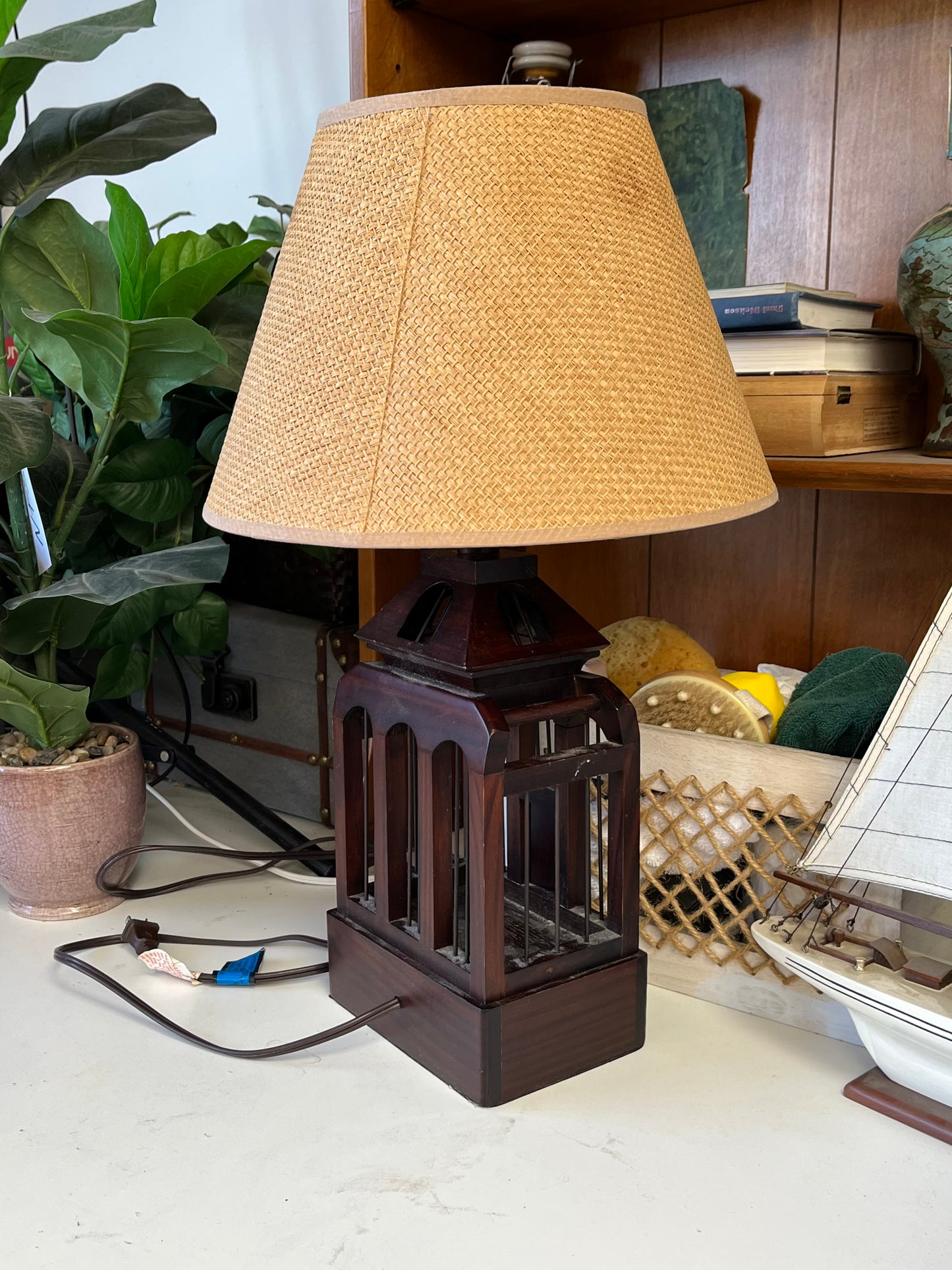 Vintage Birdcage Table Lamp