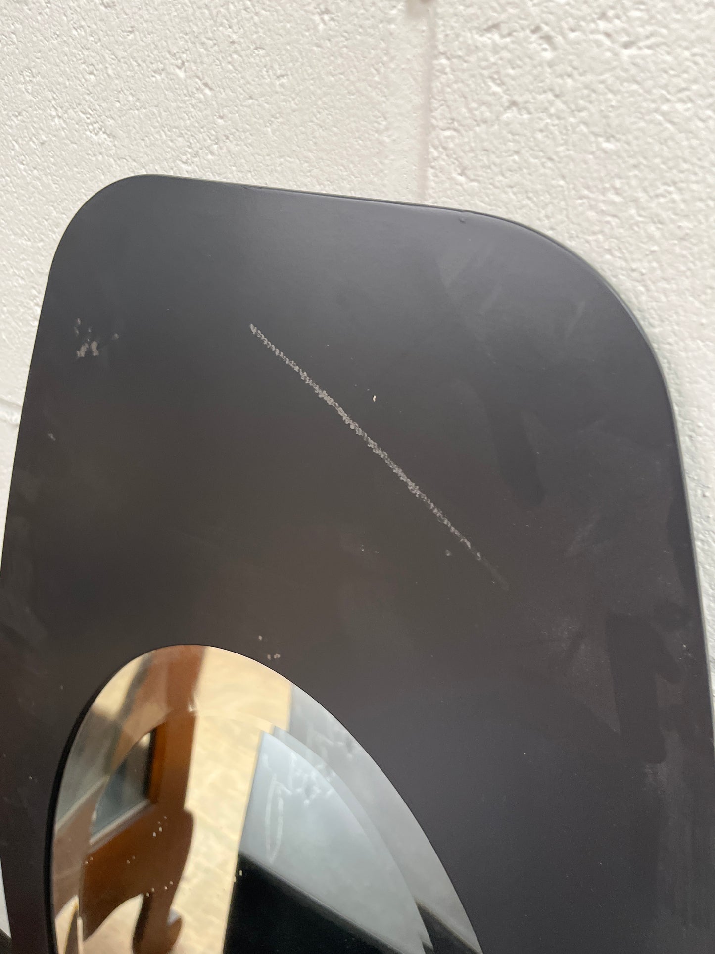 Modern Black Oval Metal Wall Mirror