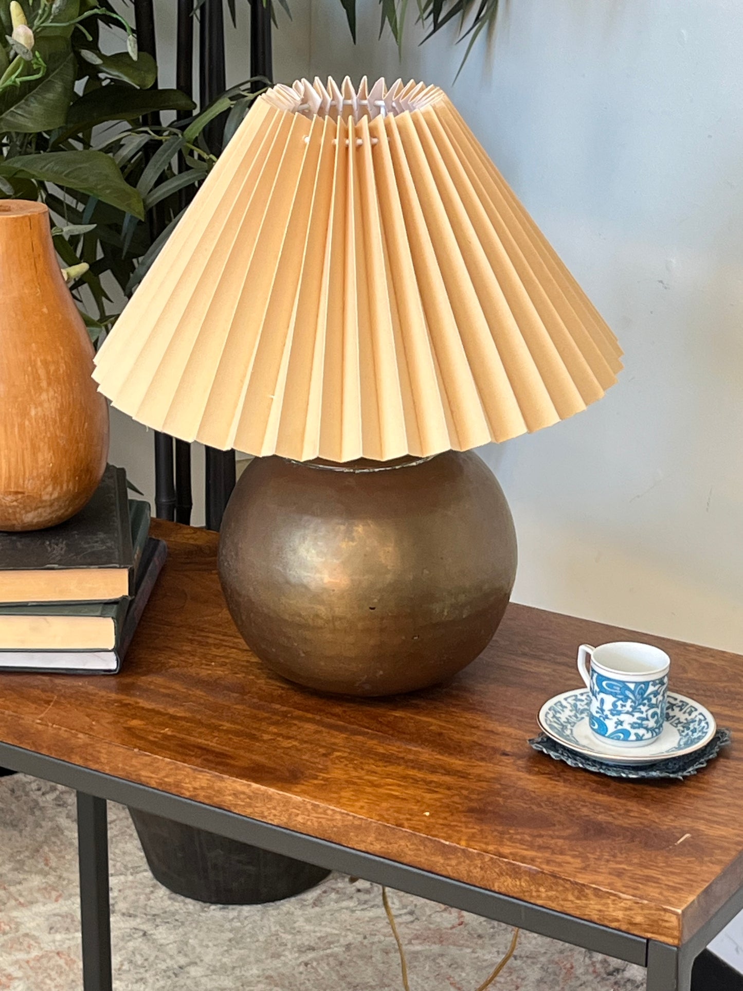 Brass Tone Orb Table Lamp