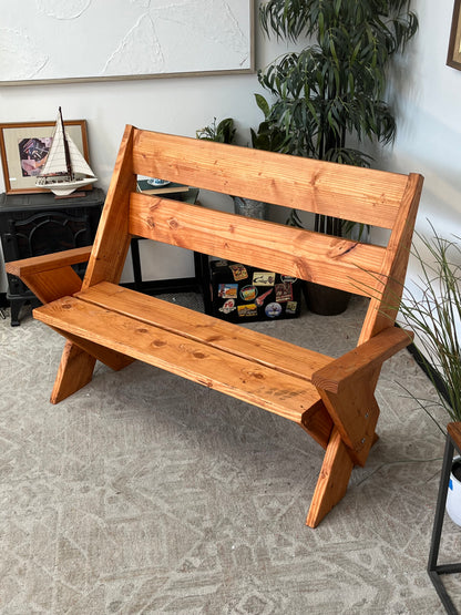Farmhouse Style Wooden Bench