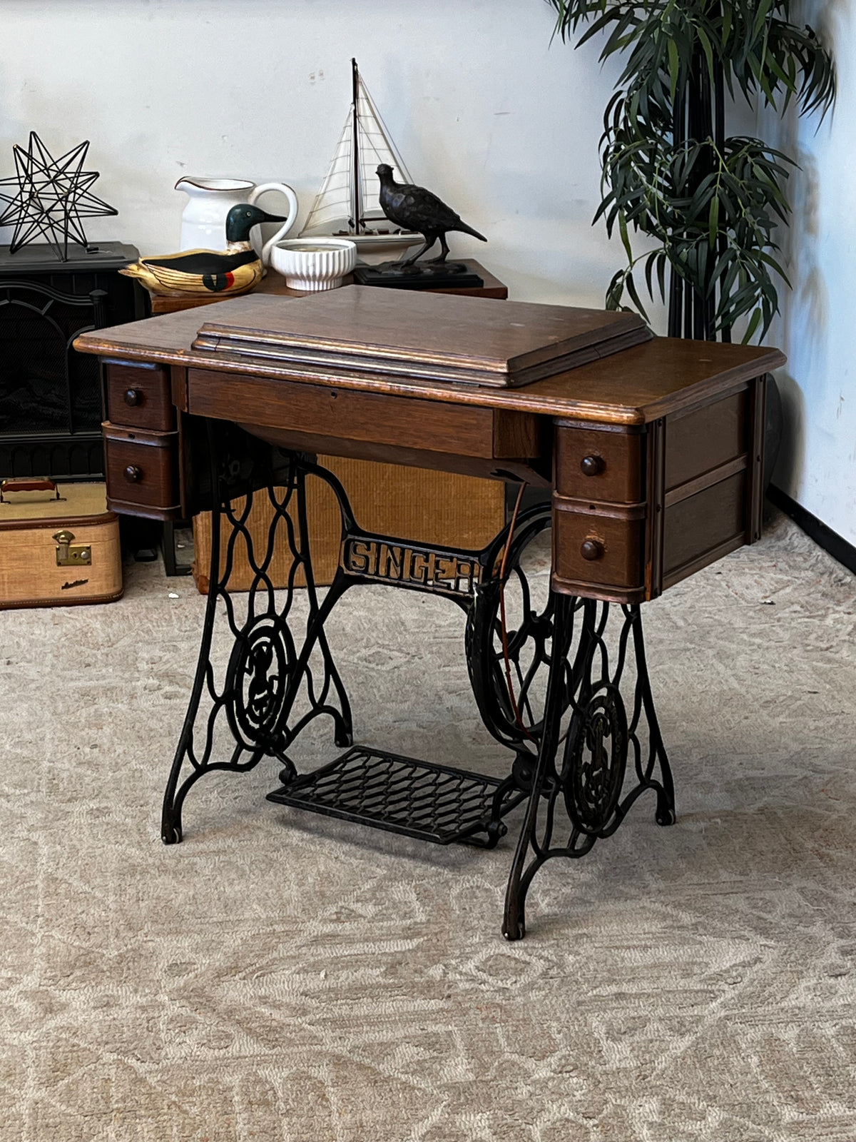 Antique Singer "Red Eye" Sewing Machine