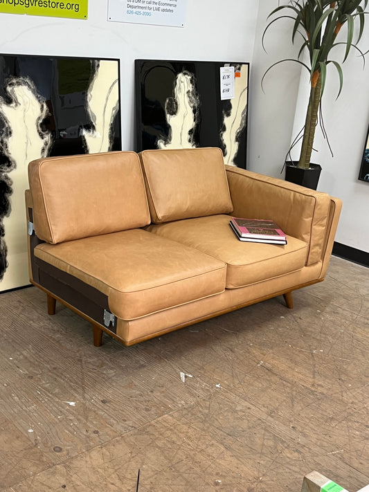 Modern Style Right Arm Leather Chaise