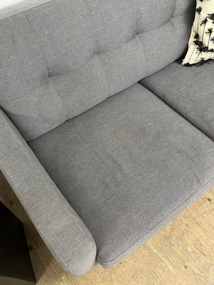 Mid-Century Modern Gray Loveseat