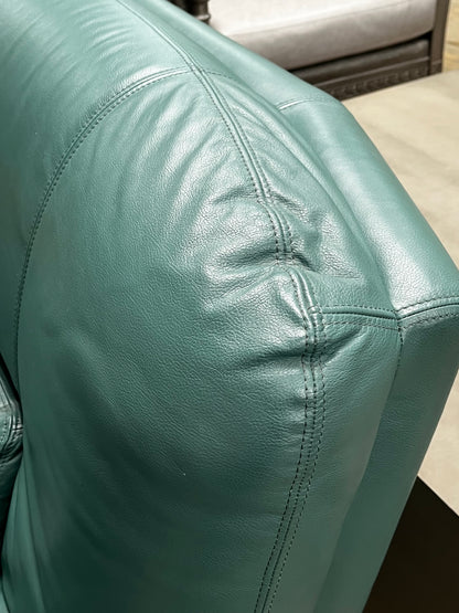 Post Modern Green Leather Armchair
