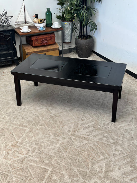 Traditional Style Glasstop Coffee Table