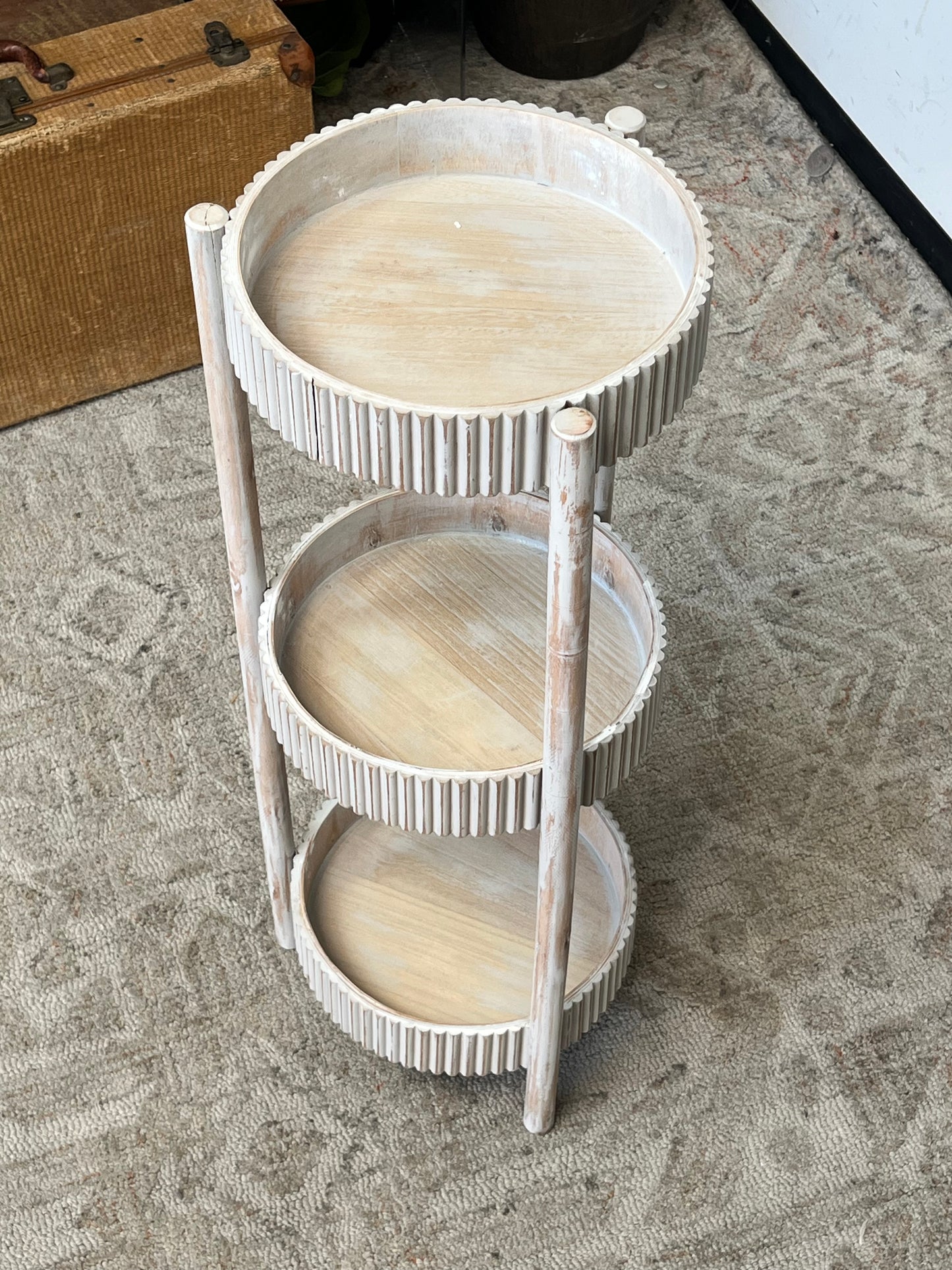Modern 3-Tier Oval Side Table