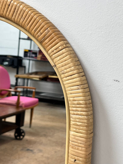 Natural Rattan Arched Mirror