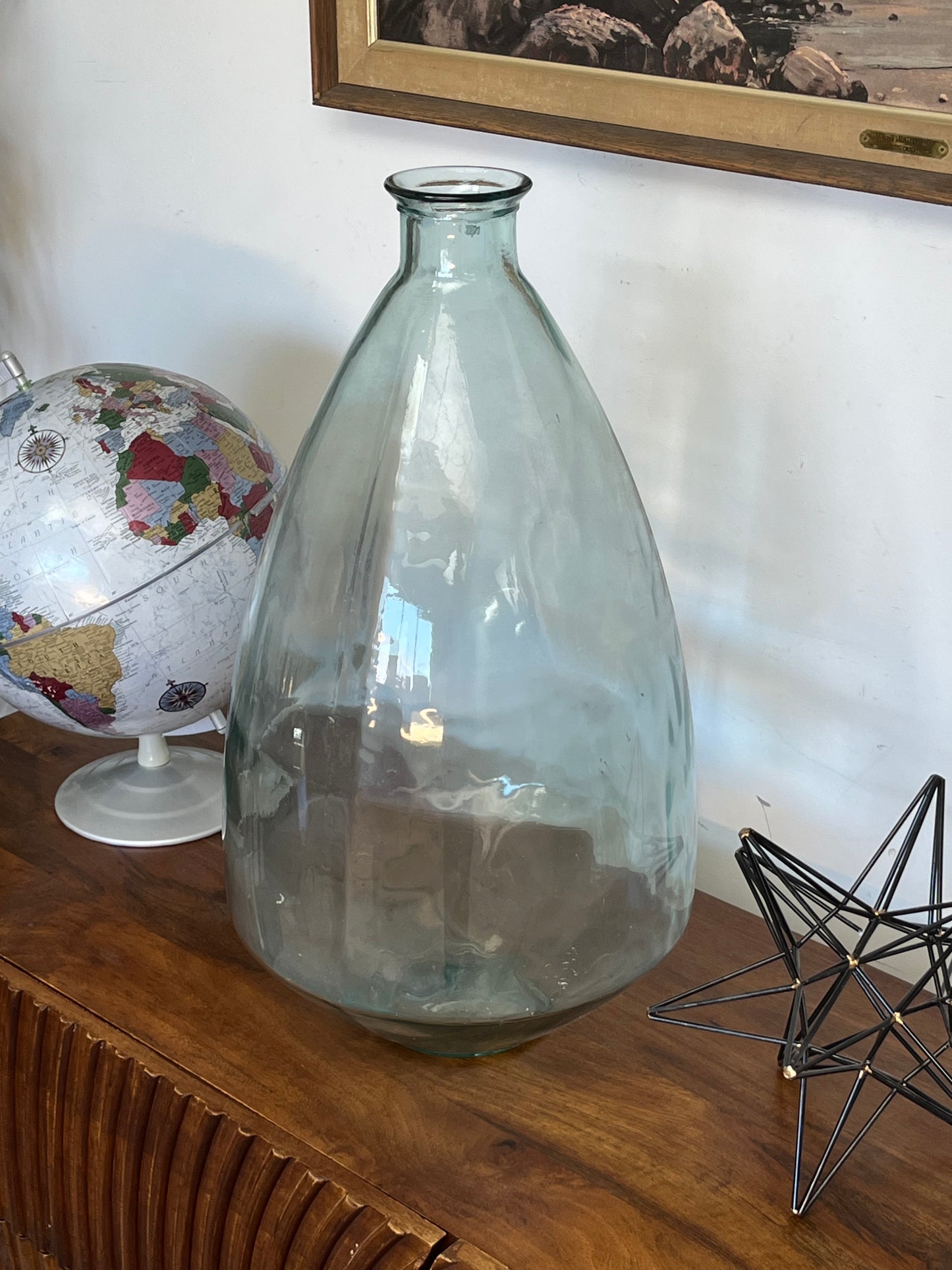 Oval Shaped Glass Vase