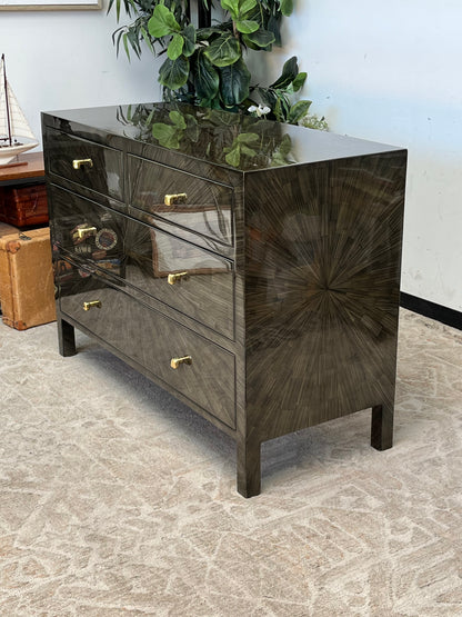 Modern Faux Horn Olive Green Dresser