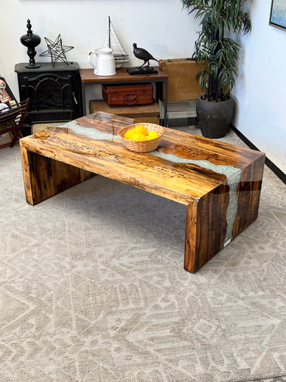 Natural Resin Wooden Coffee Table