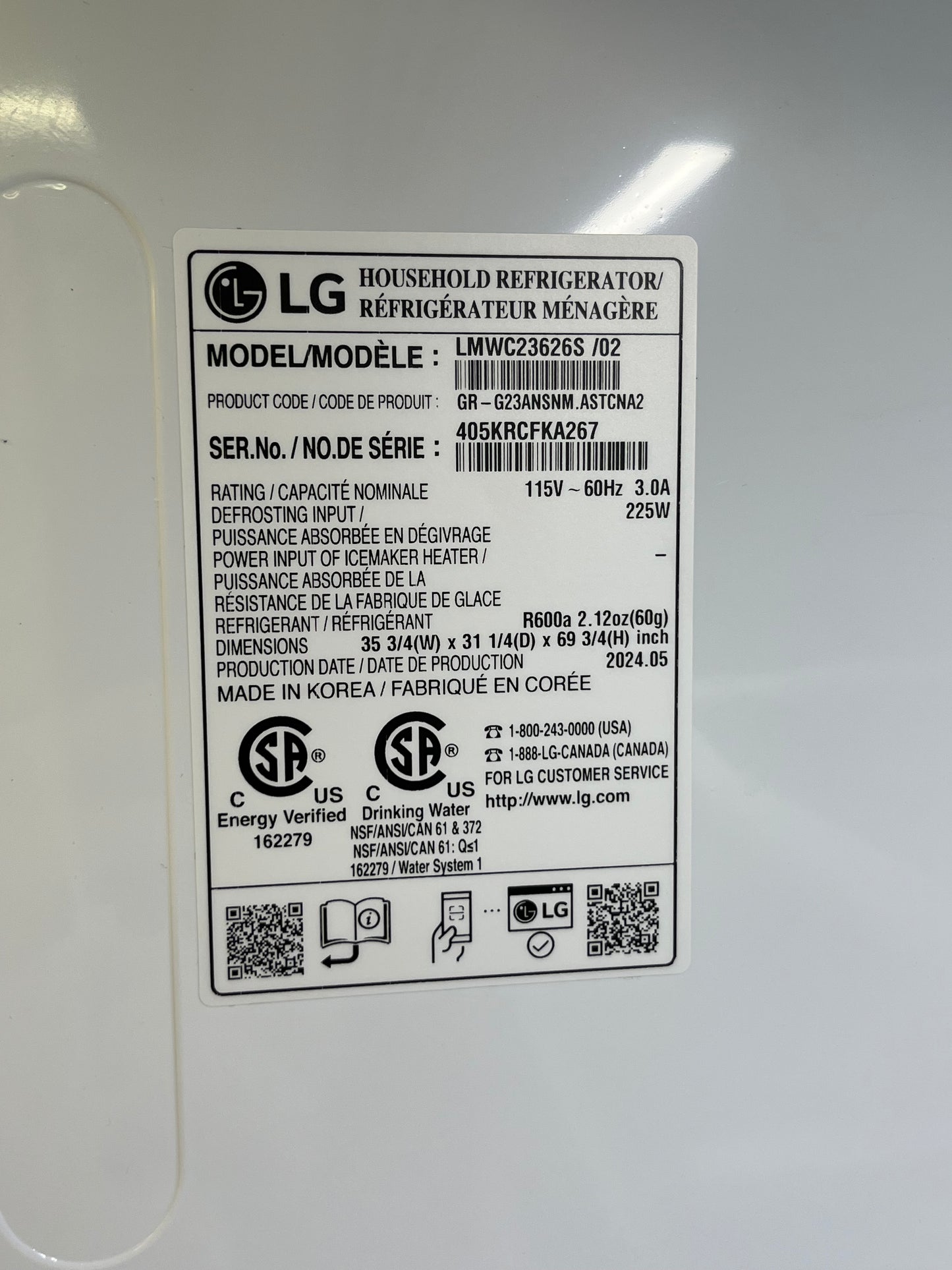 LG 23 cu. ft. French Door Counter-Depth Refrigerator